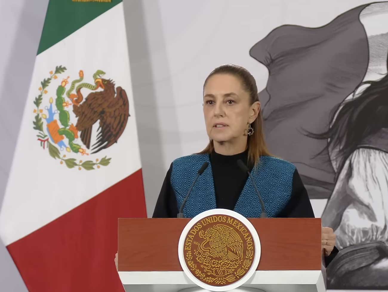 Claudia Sheinbaum hablando el 3 de marzo sobre desaparecidos